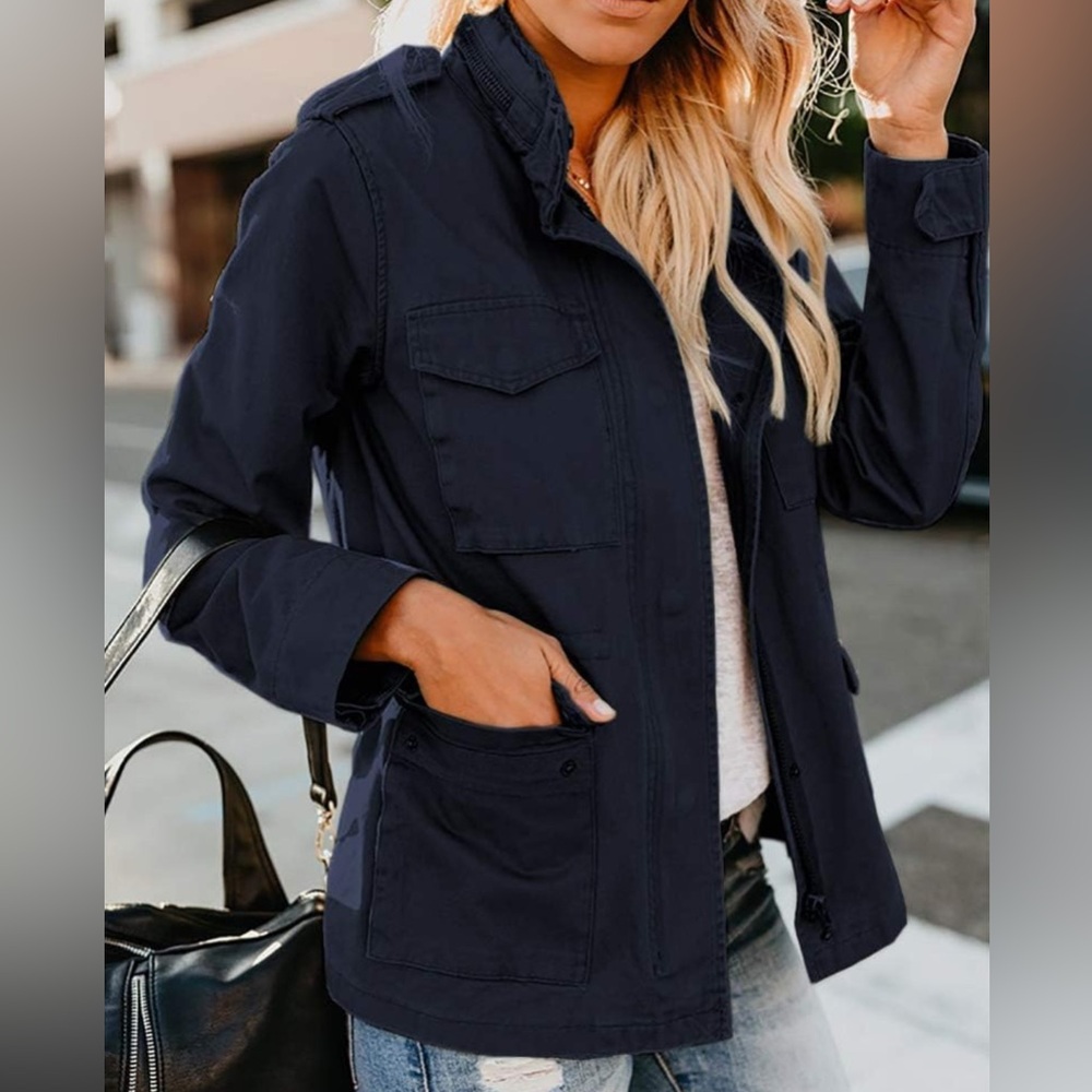 Transition Jacket Spring Stand-Up Collar Boyfrien… - image 4